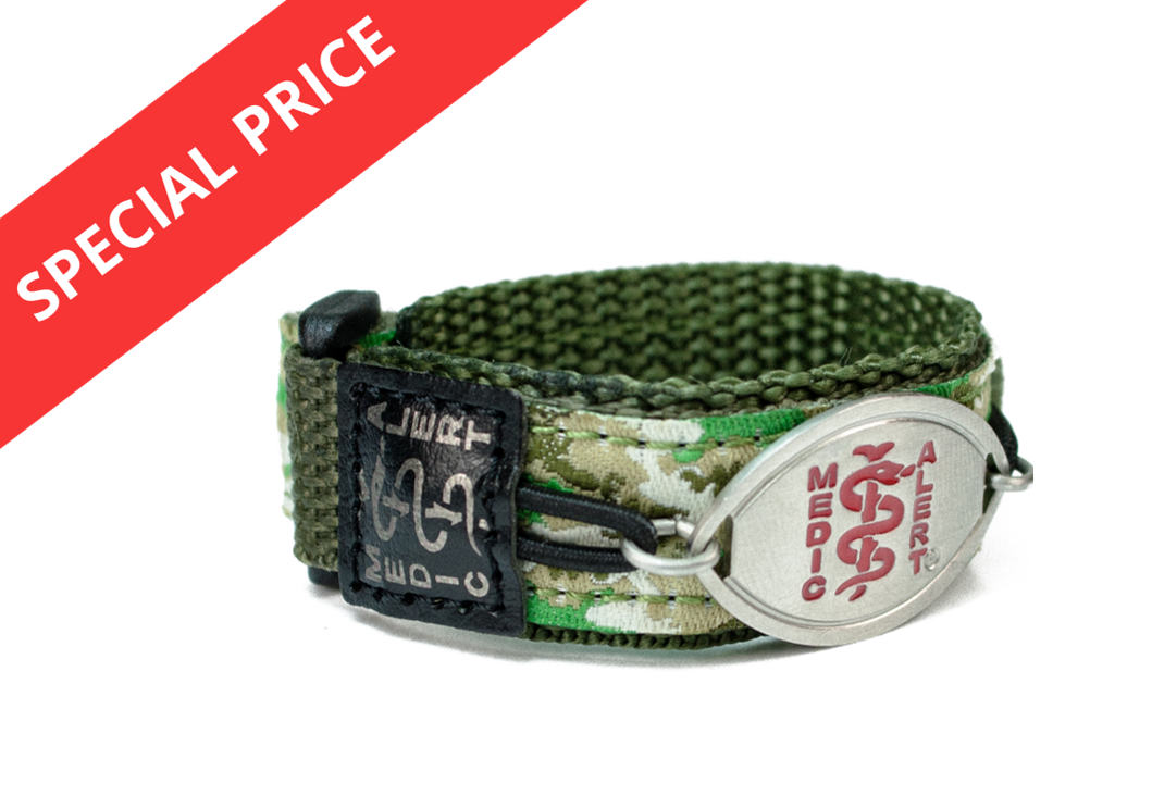 MedicAlert small sports band in camouflage